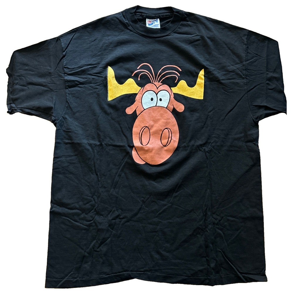 Vintage Taco Bell T-Shirt XL Black Single Stitch 1993 Bullwinkle J. Moose 90s